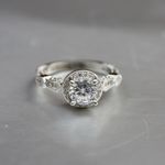 1930s Antique 2.30Ct White Round Cut Diamond Engagement Wedding Ring In S925 Silver Photo 5