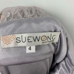 Sue Wong Gray Embellished Illusion Sheath Dress Size 4 Photo 8