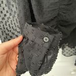 Renvy Jacquard Peplum Top Black Long Sleeve Size XS Photo 3