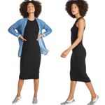 Marine layer  Lexi Daytime Midi Dress in Black Rib Women's Large Bodycon LBD NWT Photo 3