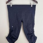 Lululemon In The Flow Crop Leggings Sz 8 Seamless Compression Yoga Pilates Blue Photo 3