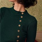 Rihoas Green Mock Neck Ribbed Knit Tee Photo 1
