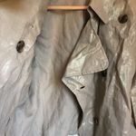 Alfani Metallic Short Trench Coat Jacket Blazer Double Button Down Size M Gold Size M Photo 5