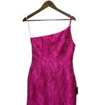 Lulus  Beloved Muse Hot Pink Floral Jacquard One Shoulder Midi Dress Small New Photo 6