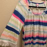 Lilly Pulitzer 100% Linen Getaway Swim Cover-Up Cats Meow Stripe Size XXS Photo 5