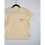 NWT Honor The Gift Women Shirt Beige Crewneck Graphic Short Sleeve Pocket Tee XS Tan Photo 3