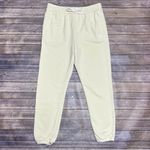 Peloton Cream Drawstring Waistband Elastic Leg Cuffs Cotton Sweatpants Large Photo 1