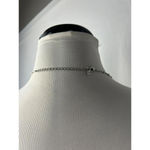 vintage long beaded silver necklace with pink and white beads Photo 3