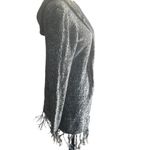 No Boundaries  Black Cardigan Hoodie with Fringe Medium Photo 2