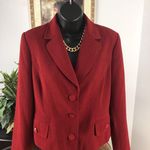 Harve Bernard Womens Collar Lapel Long Sleeve Three Button Jacket Red Size 8 Photo 2