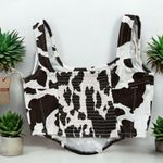 Lone Star NWT Cow Print Crop Top Small Brown Photo 1