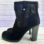 Juicy Couture  Ankle Boots Chunky Block Suede Womens Lupia Black Size 8 Photo 4