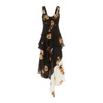 ALC Frank A.L.C. Natalia Tiered Floral Two-Tone Ruffled Silk Dress 763 Photo 3