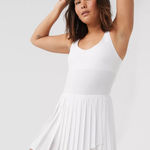 Aerie  Tiebreaker Pleated Dress Size Medium White Photo 0
