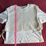 ZARA White Knit Vest Layered Tee Top S Photo 8