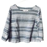 Sigrid Olsen  cropped size L linen cotton blend striped top. Photo 0
