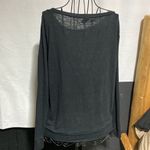 Victoria's Secret  Black Embroidered LOVE Burnout Shirt Long Sleeve Womens​​​ Photo 3