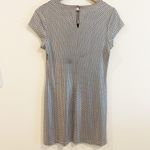 VTG Dress Women Metallic Holiday Bodycon Midi Geometric Large New Years Disco Silver Photo 4