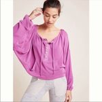 Free People  Movement Surfs Up Oversized Shirt Pocket Pullover Slouchy Knit Pink Photo 4