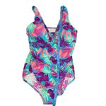 Lands' End Women's One Piece Slender Swimsuit Size 14 Floral Print Tummy Control Photo 3