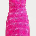 J.Crew Women’s New Pink Tweed V-neck sheath sleeveless dress fringe sz 10 Photo 0
