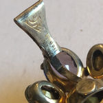 Vintage Sterling Purple CZ Foil Back Open Back Floral Clip On Earrings Photo 7