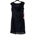 Ronni Nicole  size 8 women's black formal sequin lace one piece with drape neck Photo 12