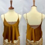 Free People Intimately Turn it On Sequined layered Camisole in Amber sz sm NWT Photo 1