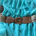 Rebellion  Belted Strapless Tiered Ruffle Stretch Waist Eyelet Trim Dress Size 1X Photo 4