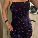Brandy Melville Y2k cherry fruit print mini dress navy blue sundress XS Photo 1