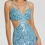Mac Duggal  Blue Ombre Sequins Cut Out Gown Photo 2