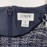 J.Crew  Tweed Fringe Sheath Sleeveless Dress Navy Blue Preppy Career Office Photo 2