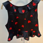 Shein Black and Red Heart Crop Top Size 0X Photo 4