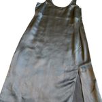Diane Von Furstenberg  Lyla Grey Sleeveless Shift Dress High Slit Size Small Photo 4