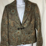 Peck & Peck Paisley Brocade Blazer Jacket Metallic Lurex Boho Frog Closure 6 Photo 0