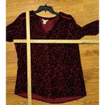 Sundance Regina Blouse Burgundy Maroon Velvet Burnout Floral Medium Silk Blend Photo 7