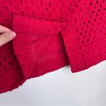 J.Crew The Pencil Skirt Size 4 Red Eyelet 100% Cotton Cotton Lined Embroidered Photo 3