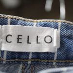 Cello  Striped High Rise Flare Frayed Hem Jean Size 11 Photo 2