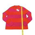 Banana Republic  Sweater Womens M Orange & Dark Pink Striped Crewneck NWT Photo 2