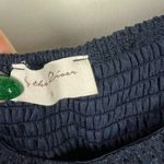 By The River NWOT  Metallic Ruffle Dot Babydoll Dress Navy Blue Size Small S NEW Photo 4