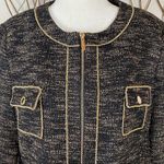 Karl Lagerfeld black and gold tweed zipper jacket Photo 1