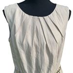 Ellen Tracy  Cream and Gold Pleated Midi dress Photo 1