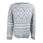 Cupcakes and Cashmere Sweater Fair Isle Grey White Size L Large Photo 2