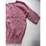 Peggy's Vintage Cable Knit Sweater Pink Short Sleeve Made in USA Womens Small Photo 2