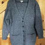 ana Women's Gray Cardigan Sweater Medium Button Front Longline‎ Pockets Photo 0