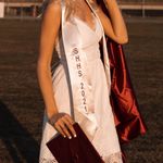 Lady black tie white grad dress  Photo 2