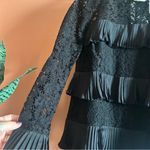 J.Crew Pleated Lace Ruffle Top Blouse Satin Black Romantic Coquette NWT 2 Tall Photo 4
