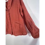 Flax  Burnt Orange Button Front Lagenlook Jacket Top 2 Pockets Size P US 4-6 Photo 3
