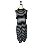 Cupcakes And Cashmere‎ Dress Women Medium Black White Striped Knit Piper Mini Photo 2