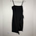 Bardot Black Asymmetrical Ruffle Midi Dress Photo 1